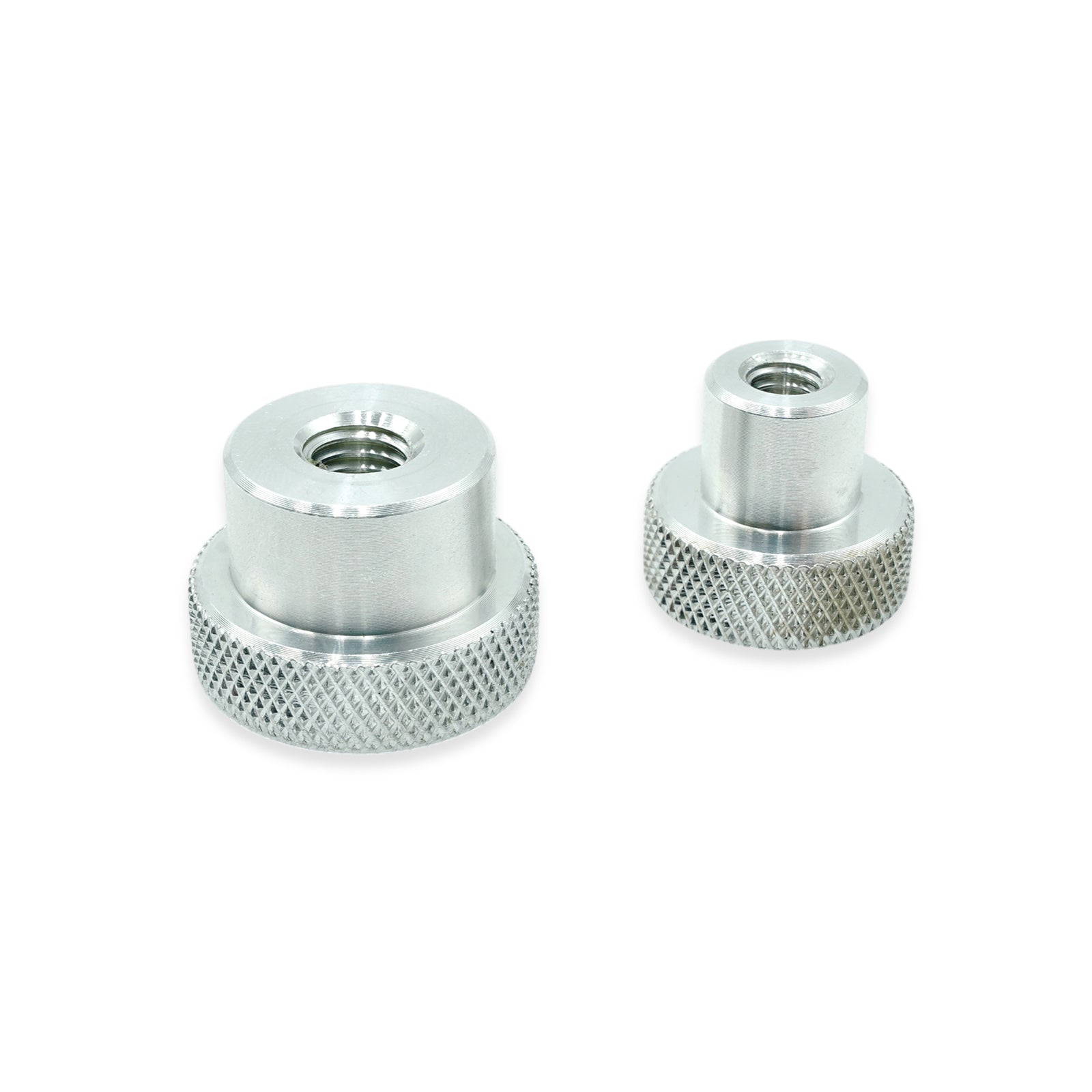Essential Roofing Square Aluminium Replacement Knurled Thumbscrews in Silver - Pair