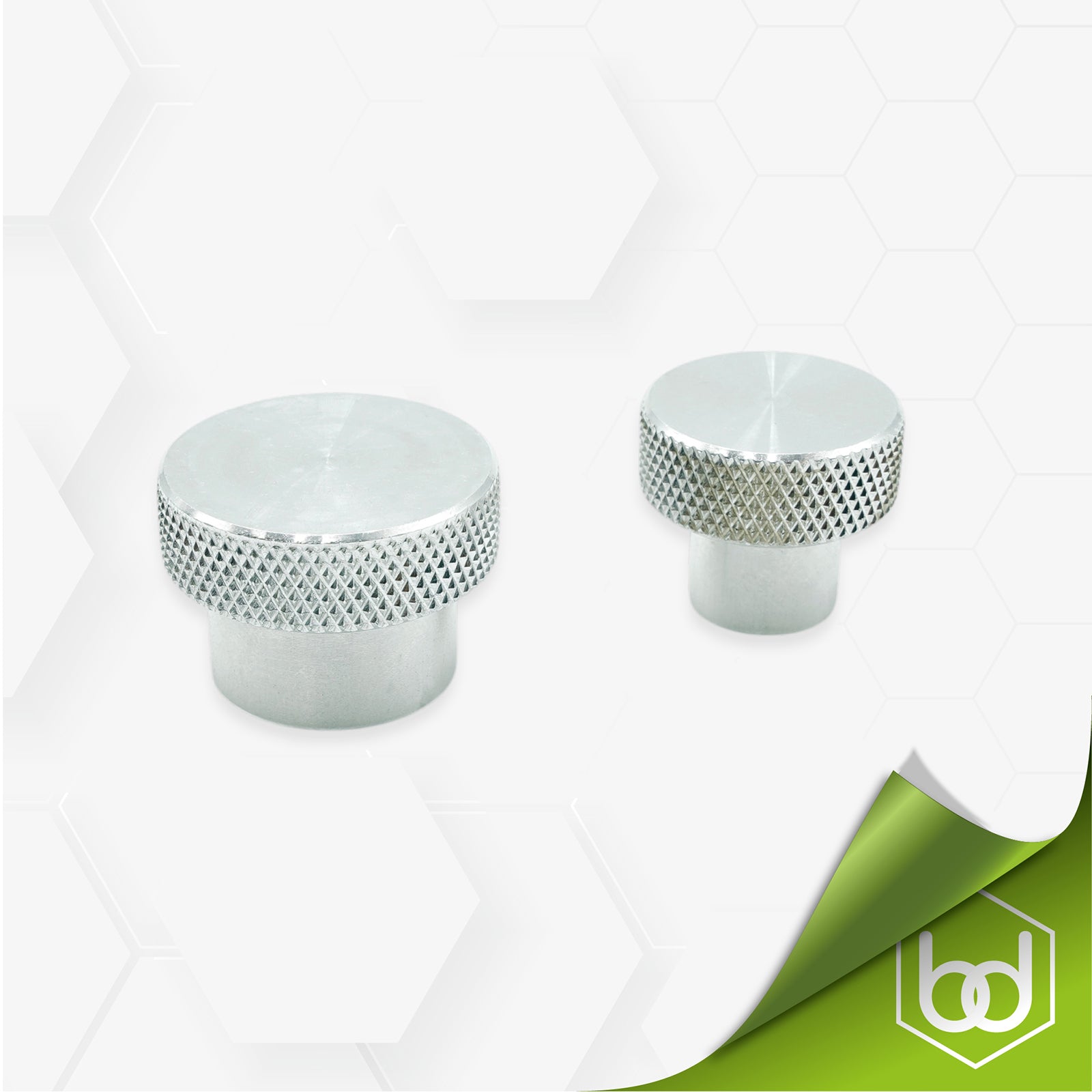 Essential Roofing Square Aluminium Replacement Knurled Thumbscrews in Silver - Pair