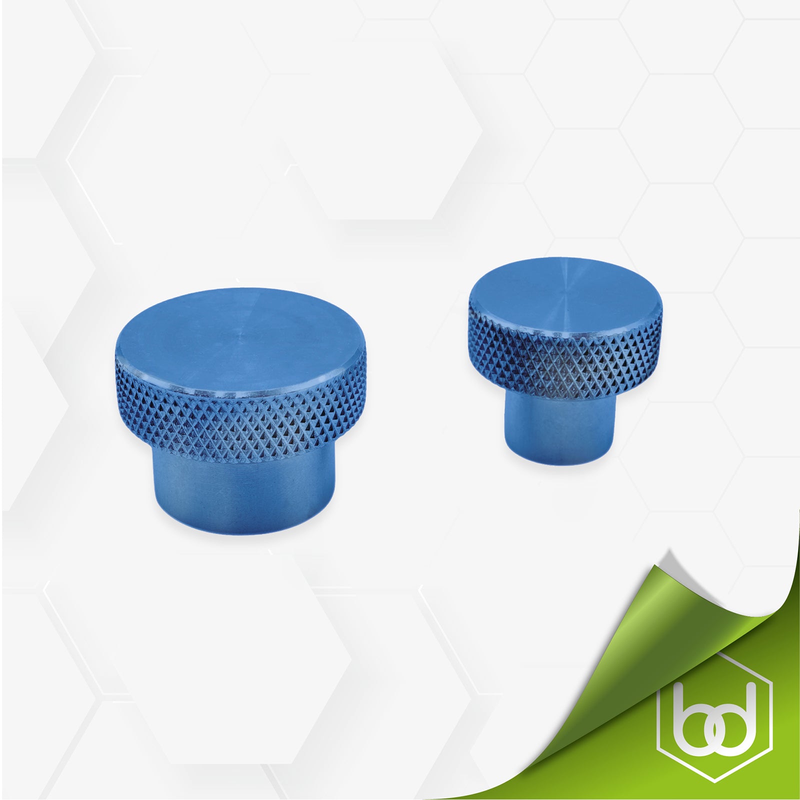 Essential Roofing Square Aluminium Replacement Knurled Thumbscrews in Blue - Pair