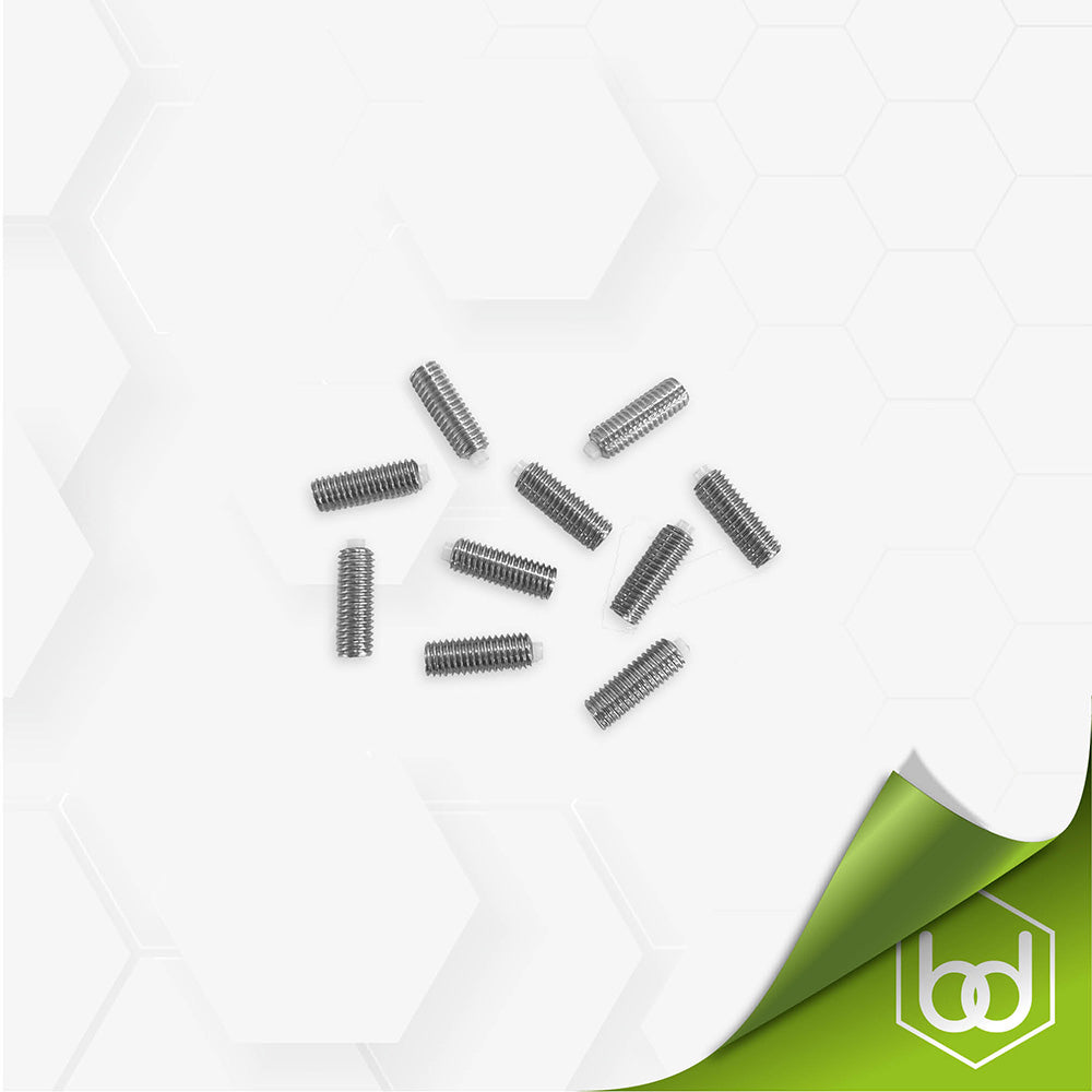 Essential Hinge Jig Nylon Tipped Set Screw Replacements - 10 Pack