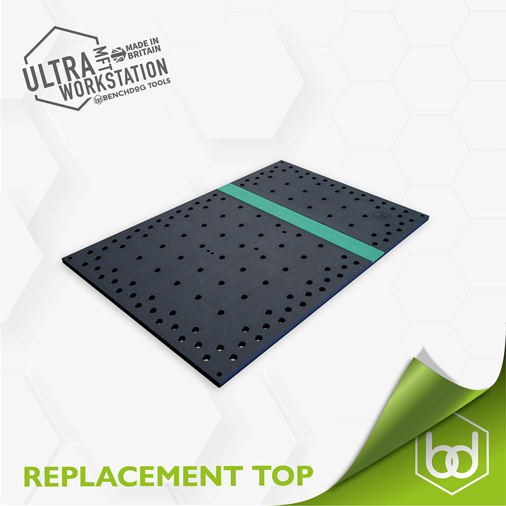 Benchdog Tools ULTRA MFT Workstation Replacement Top With Cutting Strip Black Fibralux